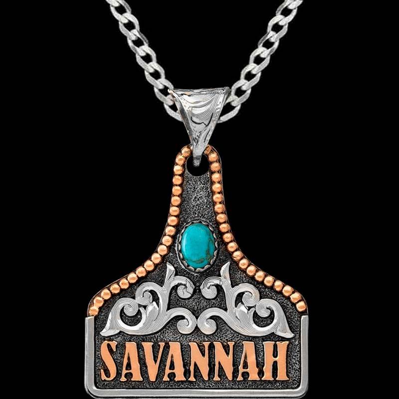 Storm Cow Tag Necklace